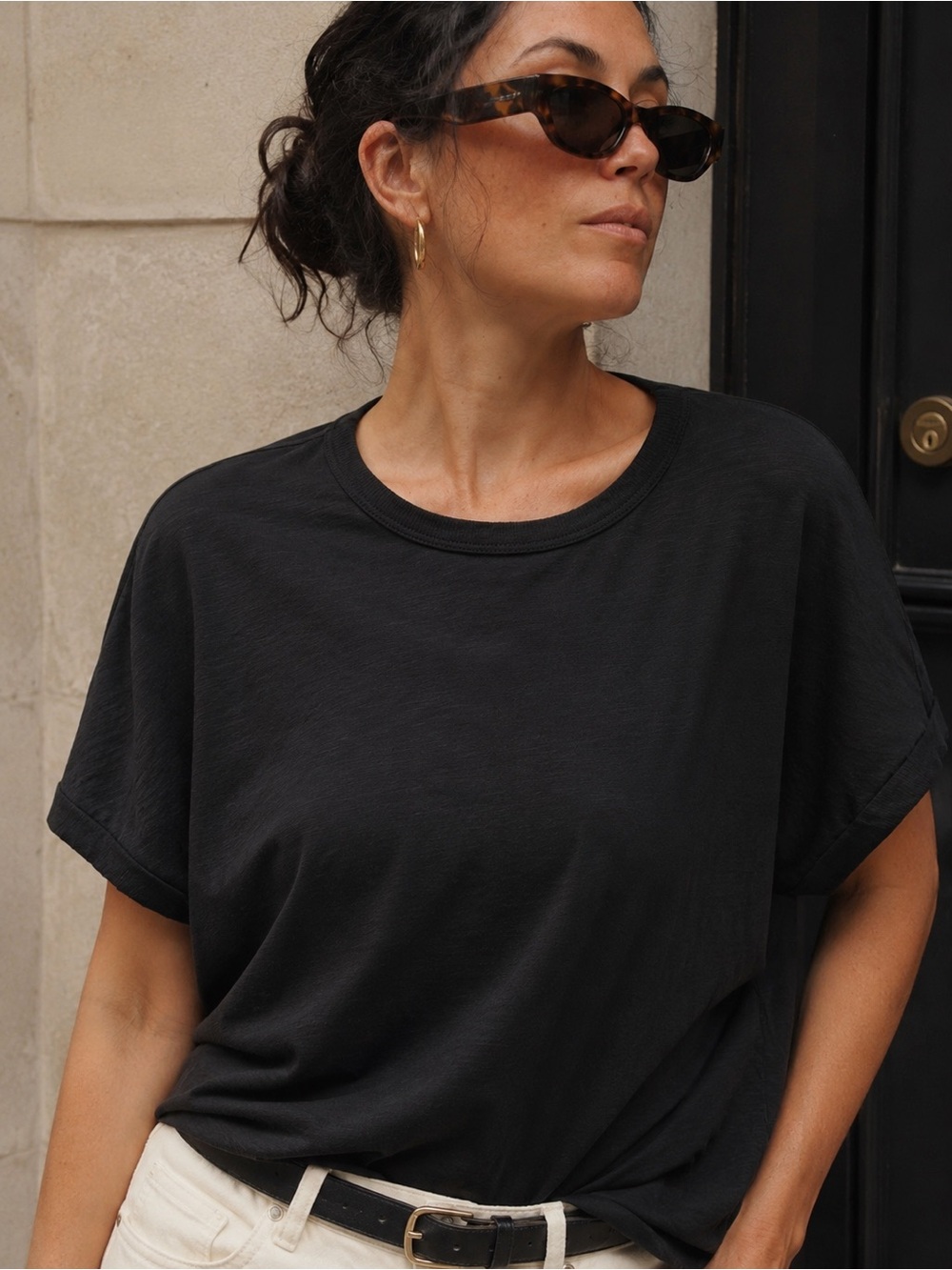 NWOT Madewell 100% Cotton Black Relaxed Oversized Tee XL